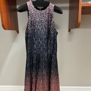Ombre pink and navy blue sequin dress: Dress the Population Size Medium
